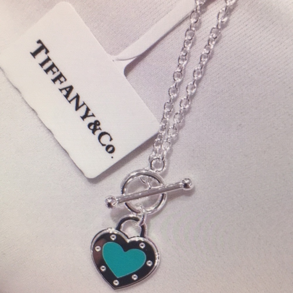 Tiffany & Co Silver and Blue Heart Necklace